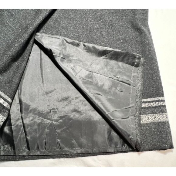 Vintage Eddie Bauer Recycled Wool Maxi Wrap Skirt Charcoal Gray Fall 6 - Picture 9 of 12
